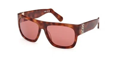 Gcds Gd0044 52s Men's Sunglasses Tortoiseshell Size 56 In Brown