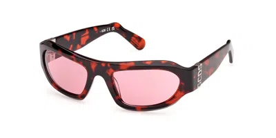 Gcds Gd0045 54s Men's Sunglasses Tortoiseshell Size 57 In Black