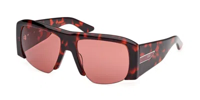 Gcds Gd0054 54s Men's Sunglasses Tortoiseshell Size 57 In Red