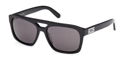 Gcds Gd0058 01a Occhiali Da Sole Neri Per Uomo In Black