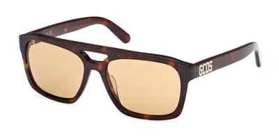 Gcds Gd0058 52j Occhiali Da Sole Tartarugatishell Per Uomo In Brown