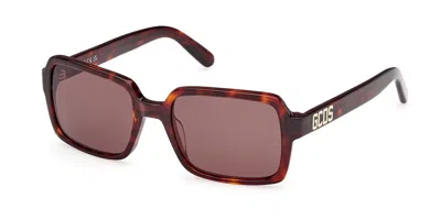 Gcds Gd0059 52e Men's Sunglasses Tortoiseshell Size 54 In Brown