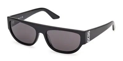 Gcds Gd0062 01a Occhiali Da Sole Neri Per Uomo In Black