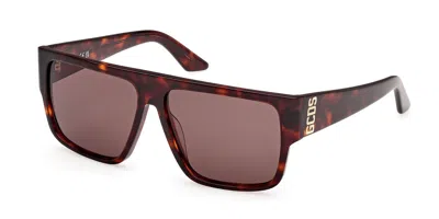Gcds Gd0063 52e Occhiali Da Sole Tartarugatishell Per Uomo In Brown
