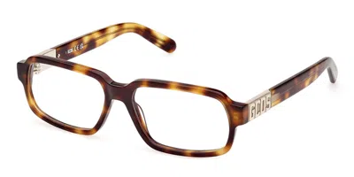 Gcds Gd5019 Men's Glasses, Tortoiseshell, Size 55 In Brown