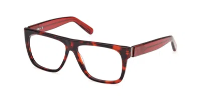 Gcds Gd5031 Men's Glasses, Tortoiseshell, Size 55 In Red