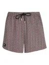 Gcds Bermuda Shorts With All-over Logo In Red