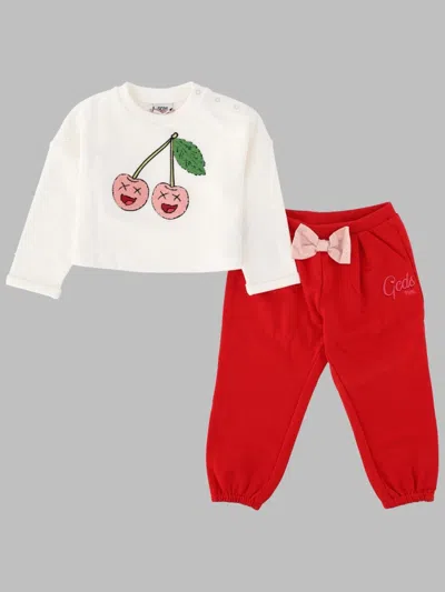Gcds Girls Cotton Elastane Mini Sweatshirt & Pants Set In Multi
