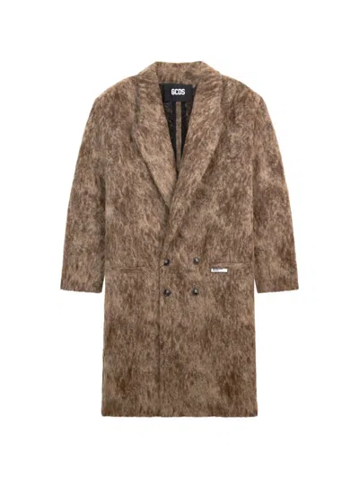Gcds Giuly Double-breasted Coat In Brown