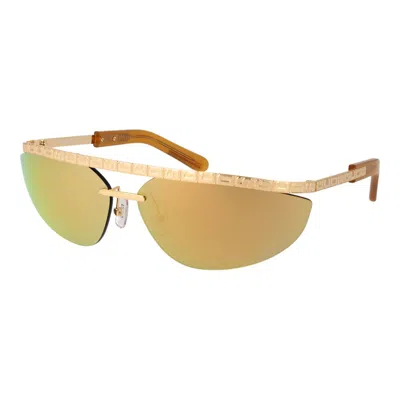 Gcds Gold Metal Sunglasses In Brown