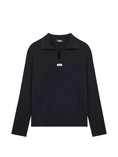 Gcds Gothic Long-sleeve T-shirt In Black