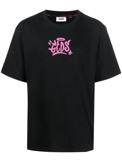 GCDS GCDS GRAFFITI-LOGO LOOSE T-SHIRT CLOTHING