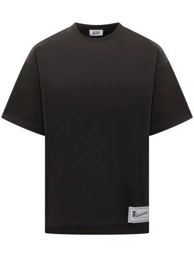 Gcds Graphic Cotton T-shirt In Black