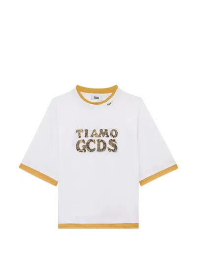 Gcds T-shirt Mit Rundem Ausschnitt In White