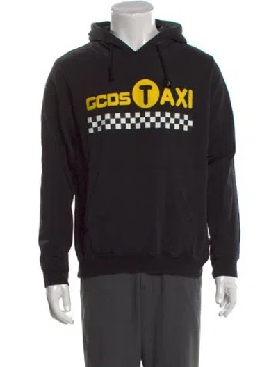 Pre-owned Gcds Graphic Print Crew Neck Hoodie In Black