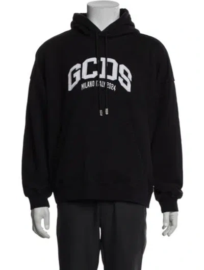 Pre-owned Gcds Graphic Print Crew Neck Hoodie In Black
