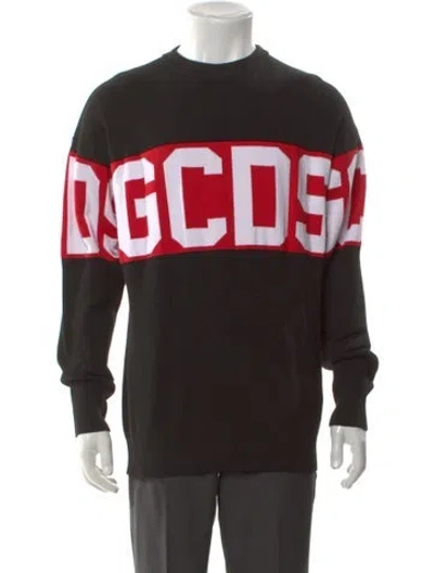 Pre-owned Gcds Graphic Print Crew Neck Pullover In Black