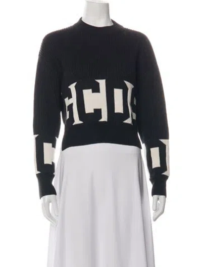 Pre-owned Gcds Graphic Print Crew Neck Sweater In Black