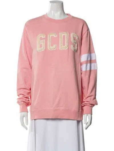 Pre-owned Gcds Graphic Print Crew Neck Sweatshirt In Pink