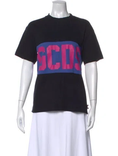 Pre-owned Gcds Graphic Print Crew Neck T-shirt In Black