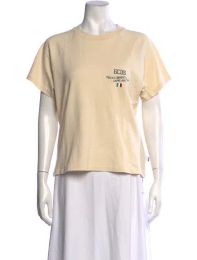 Pre-owned Gcds Graphic Print Crew Neck T-shirt In Neutrals
