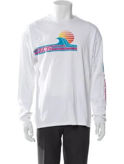 Pre-owned Gcds Graphic Print Crew Neck T-shirt In White
