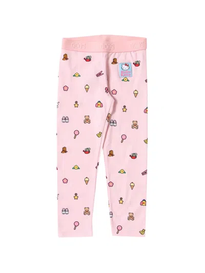 Gcds Kids' Graphic-print Leggings In Pink
