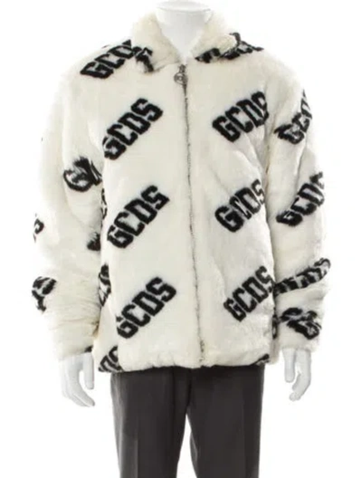 Pre-owned Gcds Graphic Print Parka In Neutral