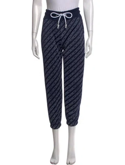 Pre-owned Gcds Graphic Print Straight Leg Pants In Blue