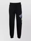 Gcds Graphic Print Straight Leg Sweatpants In Black
