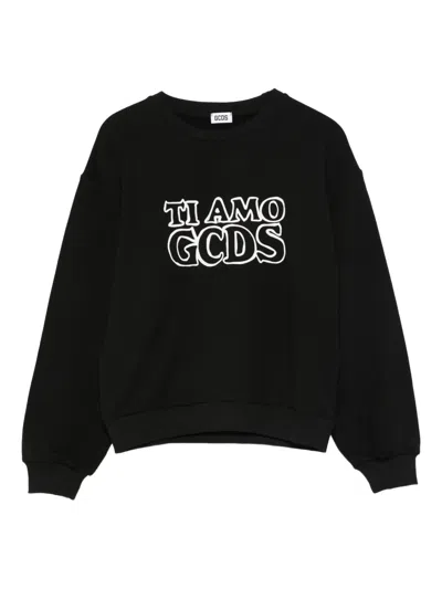 Gcds Graphic-print Sweatshirt In Black