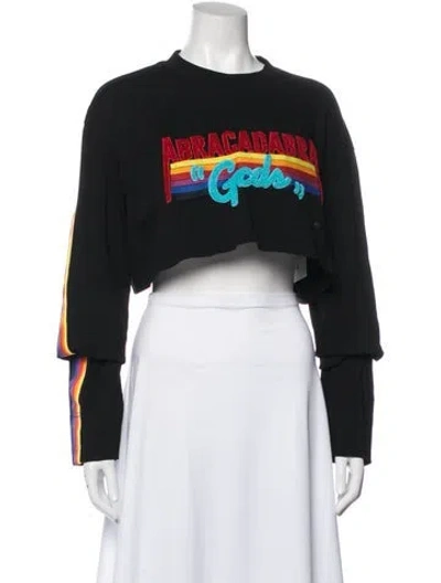 Pre-owned Gcds Graphic Print Top In Black