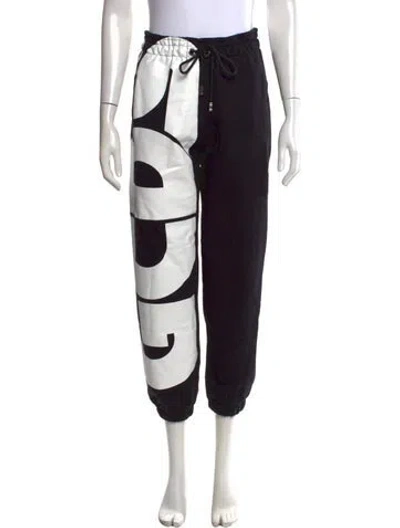 Pre-owned Gcds Graphic Print Wide Leg Pants In Black