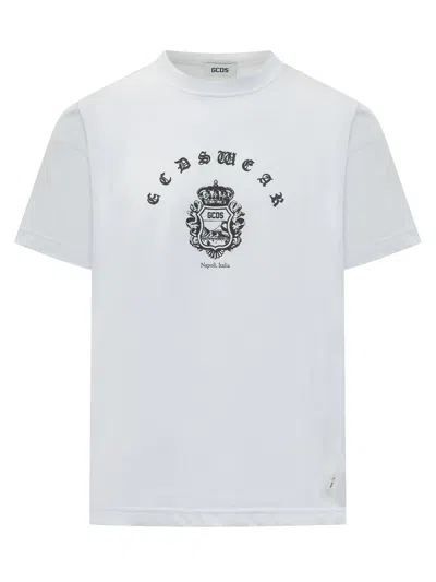 Gcds Graphic Tee With Bold Design In White