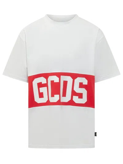 Gcds Graphic T-shirt With Stampaint Design In White