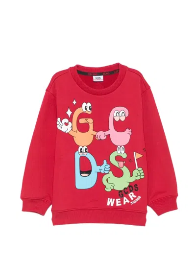 Gcds Kids' Graphic-print Sweatshirt In Red