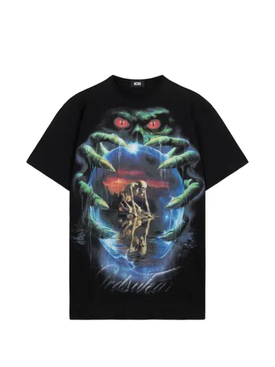 Gcds Graphic-print T-shirt In Black