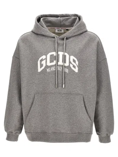 Gcds Gray Cotton Sweatshirt In Grey