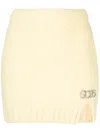 Gcds Hairy Logo-plaque Miniskirt In Yellow