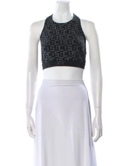 Pre-owned Gcds Halterneck Sleeveless Crop Top In White
