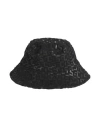 Gcds Embossed-monogram Drawstring Bucket Hat In Black