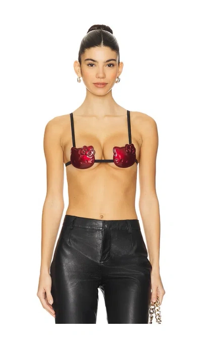 Gcds Hello Kitty Bold Bra In Bordeaux