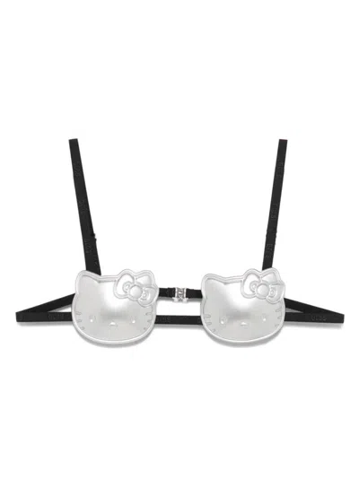 Gcds Hello Kitty Bold Bra Top In Silver