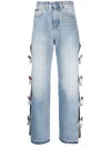 Gcds Hello Kitty Cut-out Jeans In Blau