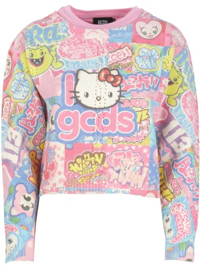 Gcds Hello Kitty Printed Sweater In Pink
