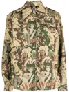 Gcds Hentai Jacquard-pattern Shirt Jacket In Green