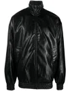 Gcds Oversized Black Eco-leather Jacket In Black