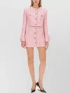 Gcds Fringe Trim Tweed Buttoned Short Skirt