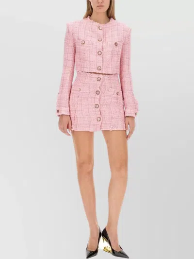 GCDS HIGH WAIST BUTTON DETAIL MINI SKIRT