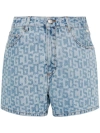 Gcds Blue Printed Denim Shorts In Blue